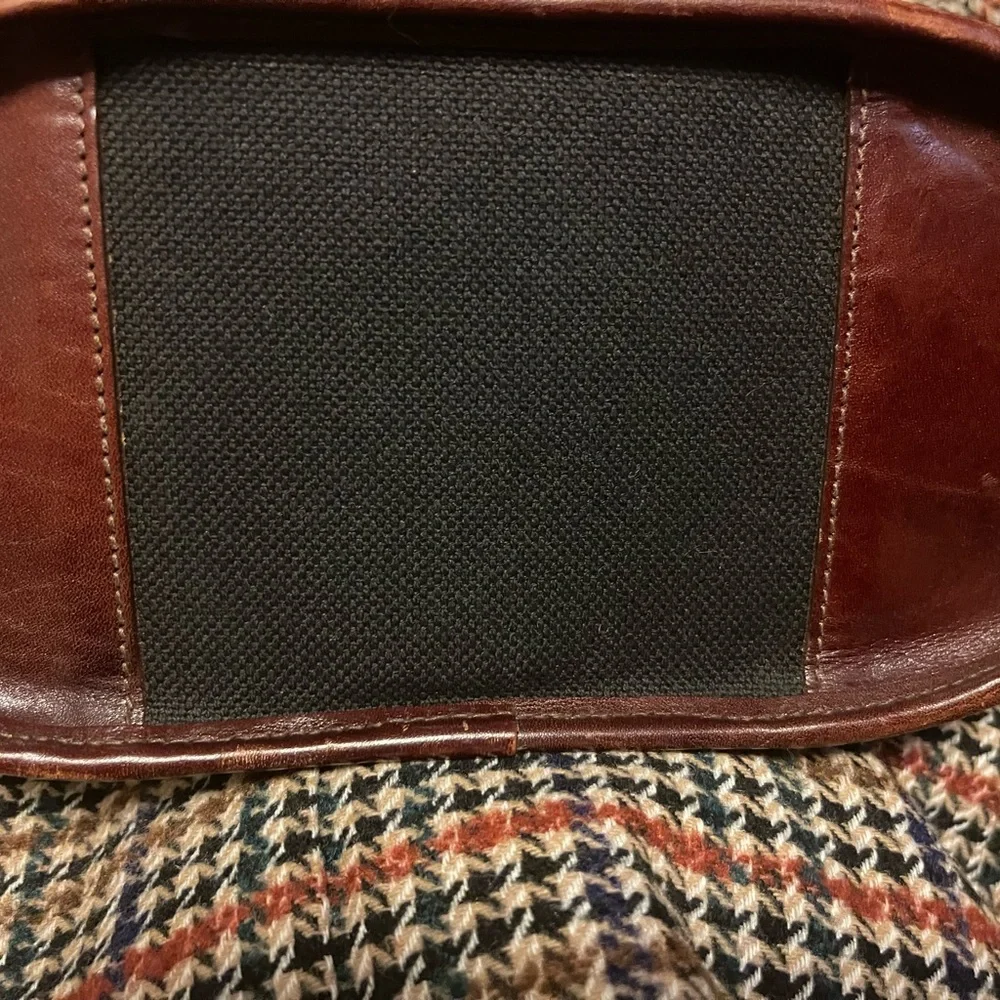 Brahmin Used Black Canvas Small Tote Leather Trim